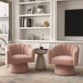 Set di 2 poltrone a botte girevoli SEYNAR, moderne e glamour, con braccioli rotondi imbottiti in velluto, per il soggiorno