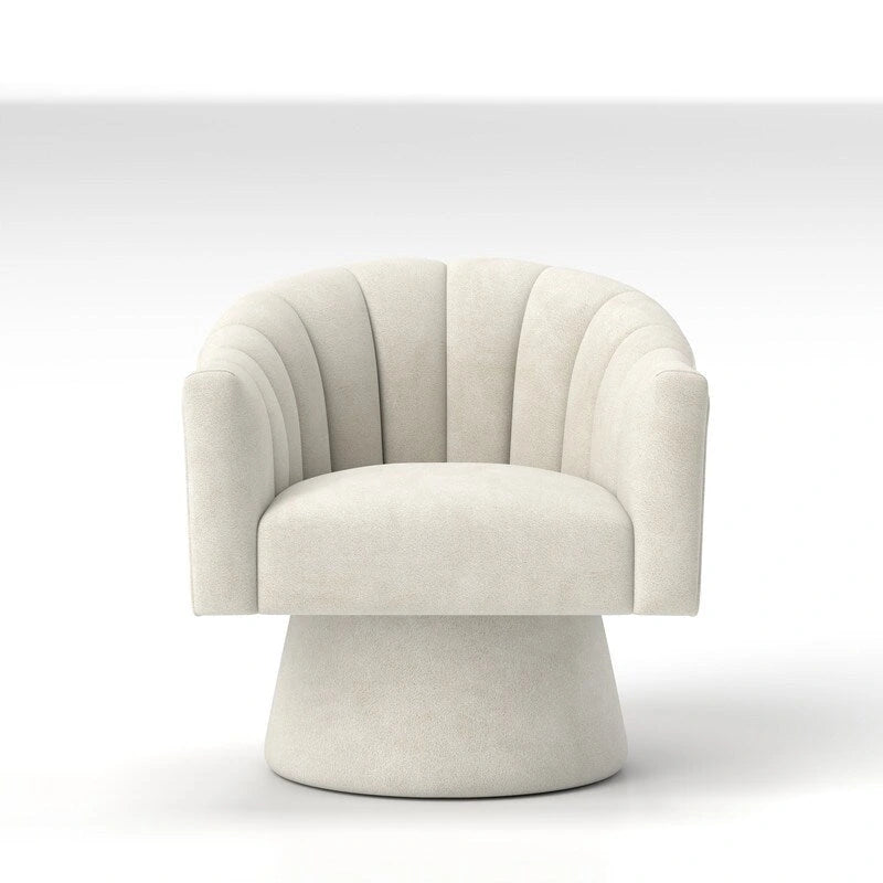Set di 2 poltrone a botte girevoli SEYNAR, moderne e glamour, con braccioli rotondi imbottiti in velluto, per il soggiorno