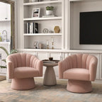 Set di 2 poltrone a botte girevoli SEYNAR, moderne e glamour, con braccioli rotondi imbottiti in velluto, per il soggiorno