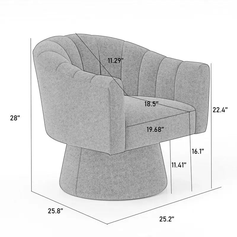 Set di 2 poltrone a botte girevoli SEYNAR, moderne e glamour, con braccioli rotondi imbottiti in velluto, per il soggiorno