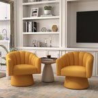 Set di 2 poltrone a botte girevoli SEYNAR, moderne e glamour, con braccioli rotondi imbottiti in velluto, per il soggiorno