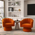 Set di 2 poltrone a botte girevoli SEYNAR, moderne e glamour, con braccioli rotondi imbottiti in velluto, per il soggiorno