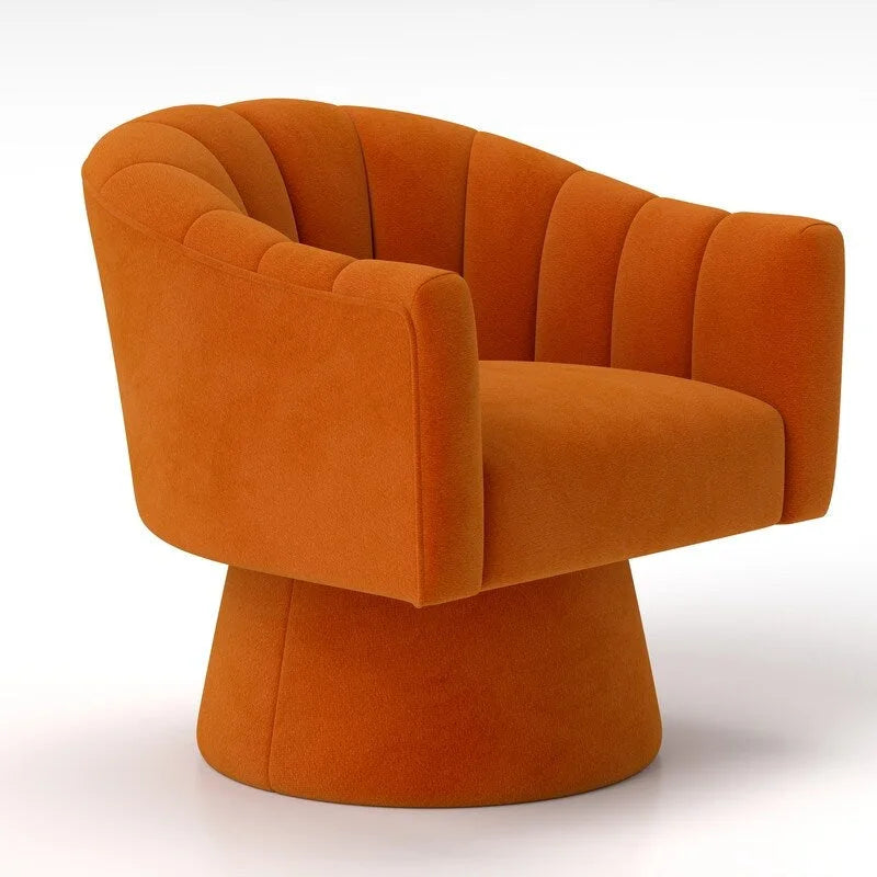Set di 2 poltrone a botte girevoli SEYNAR, moderne e glamour, con braccioli rotondi imbottiti in velluto, per il soggiorno