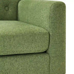 LUE BONA Mid-Century Modern Upholstered Linen Fabric Button Tufted Accent Chair - 28.5 W X 27.25 D X 33.75 H