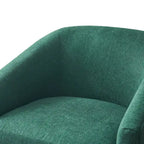 Poltrona d'accento moderna imbottita in tessuto, girevole a 360°, a botte, set da 2, con struttura in legno