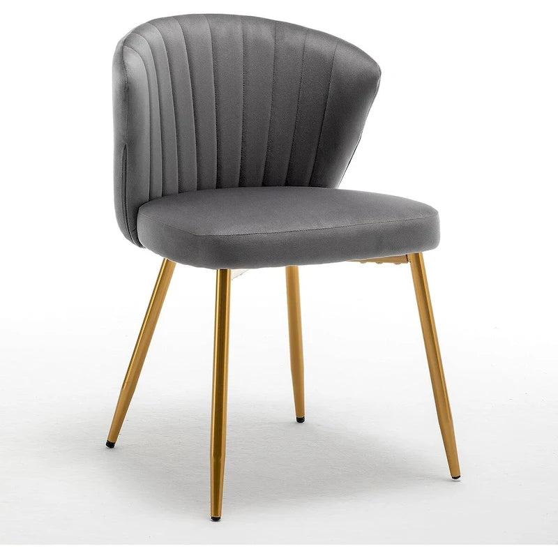 Sillón decorativo moderno de terciopelo con diseño capitonado en canales, cómodo y moderno, sin brazos