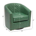 KINWELL 29 Wide Tufted PU Leather Swivel Barrel Chair (Set of 2)