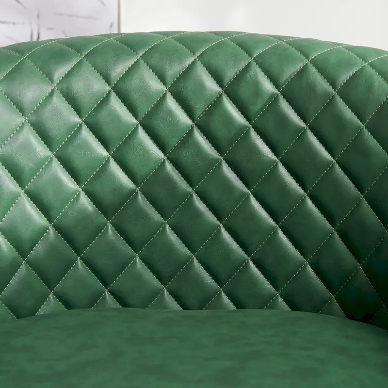 KINWELL 29 Wide Tufted PU Leather Swivel Barrel Chair (Set of 2)
