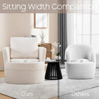 HOMYKA Swivel Accent Barrel Chair Round Arm Chair with Pillow