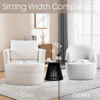HOMYKA Swivel Accent Barrel Chair Round Arm Chair with Pillow