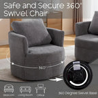 HOMYKA Swivel Accent Barrel Chair Round Arm Chair with Pillow
