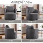 HOMYKA Swivel Accent Barrel Chair Round Arm Chair with Pillow