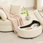 Corduroy Accent Chair, Barrel Chair with Ottoman and Back Cushions for Living Room