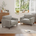 Set van 2 extra brede accentstoelen van ribfluweel met houten poten