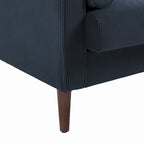 Set van 2 extra brede accentstoelen van ribfluweel met houten poten