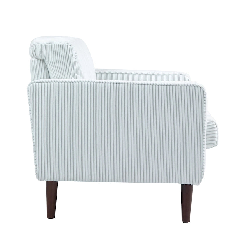 Set van 2 extra brede accentstoelen van ribfluweel met houten poten