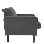 Set van 2 extra brede accentstoelen van ribfluweel met houten poten