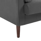 Set van 2 extra brede accentstoelen van ribfluweel met houten poten