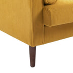 Set van 2 extra brede accentstoelen van ribfluweel met houten poten