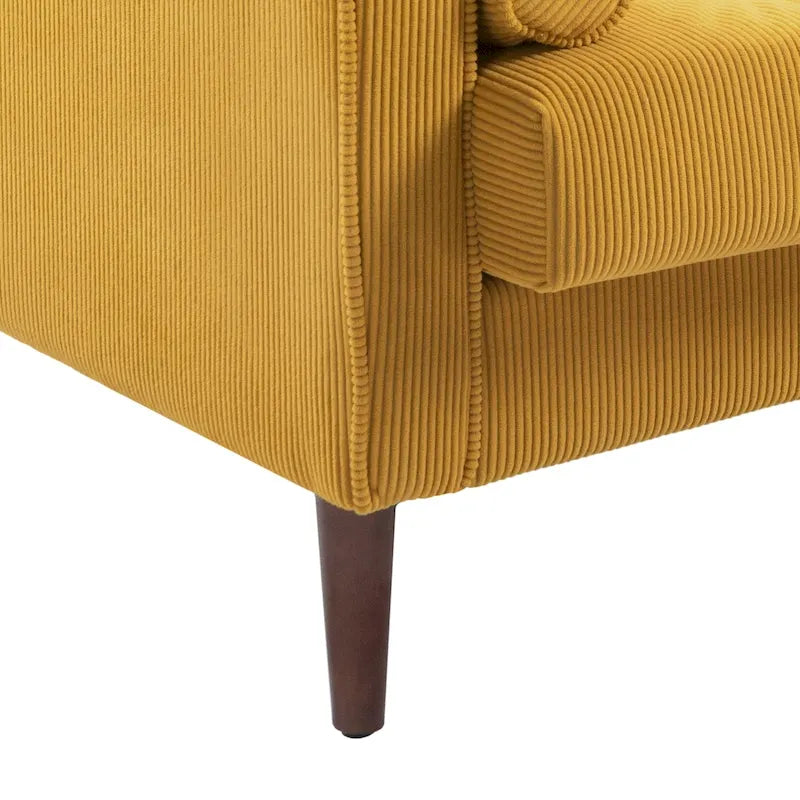 Set van 2 extra brede accentstoelen van ribfluweel met houten poten