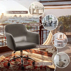 VANITII Akzentsessel, drehbarer Schminktischstuhl und Bürostuhl mit Rollen, modern, höhenverstellbar, Rosa/Grau/Weiß