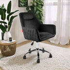 VANITII Akzentsessel, drehbarer Schminktischstuhl und Bürostuhl mit Rollen, modern, höhenverstellbar, Rosa/Grau/Weiß