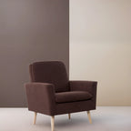 Mid-Century-Moderner Stuhl mit robustem Holzrahmen, Akzentsessel für das Wohnzimmer, Lesesessel mit Armlehnen