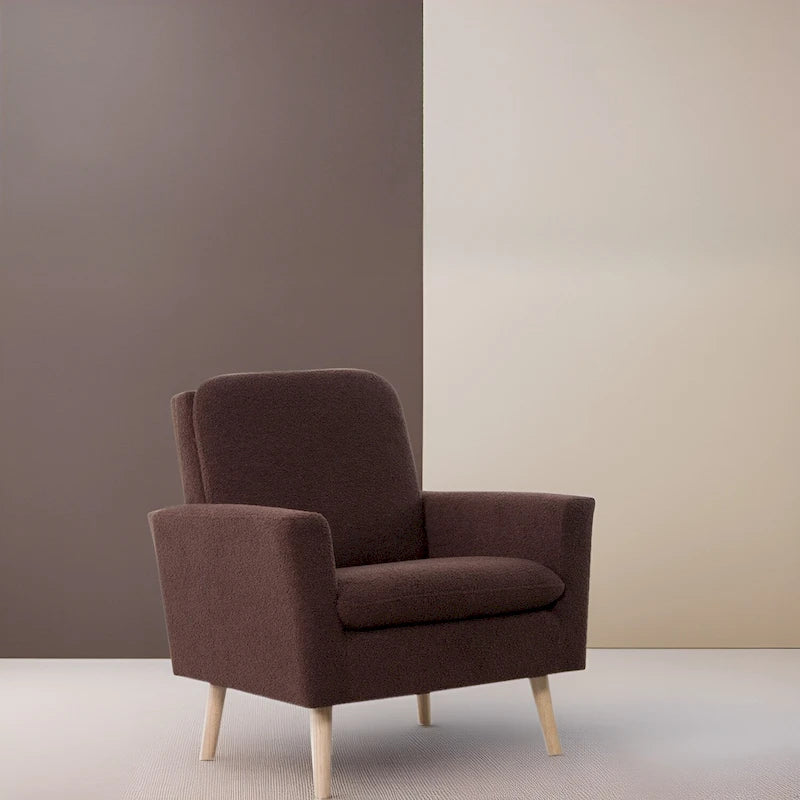 Mid-Century-Moderner Stuhl mit robustem Holzrahmen, Akzentsessel für das Wohnzimmer, Lesesessel mit Armlehnen