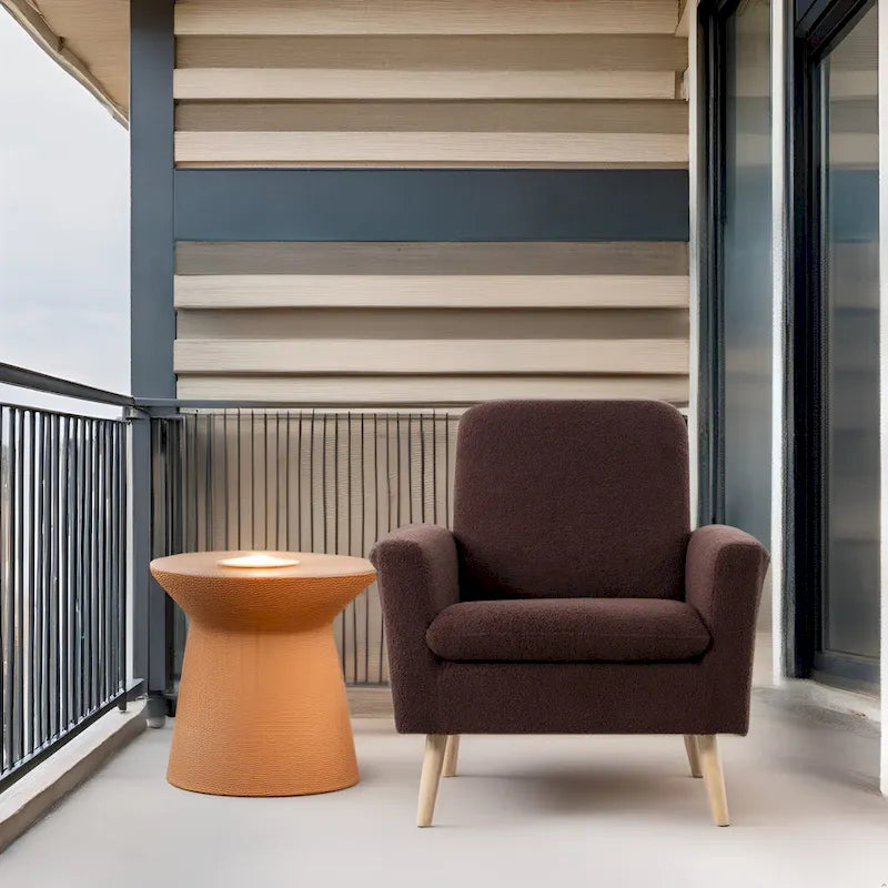 Mid-Century-Moderner Stuhl mit robustem Holzrahmen, Akzentsessel für das Wohnzimmer, Lesesessel mit Armlehnen