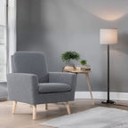 Mid-Century-Moderner Stuhl mit robustem Holzrahmen, Akzentsessel für das Wohnzimmer, Lesesessel mit Armlehnen