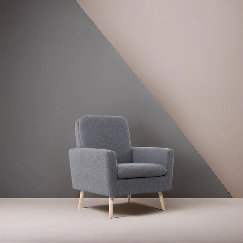 Mid-Century-Moderner Stuhl mit robustem Holzrahmen, Akzentsessel für das Wohnzimmer, Lesesessel mit Armlehnen