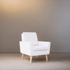 Mid-Century-Moderner Stuhl mit robustem Holzrahmen, Akzentsessel für das Wohnzimmer, Lesesessel mit Armlehnen
