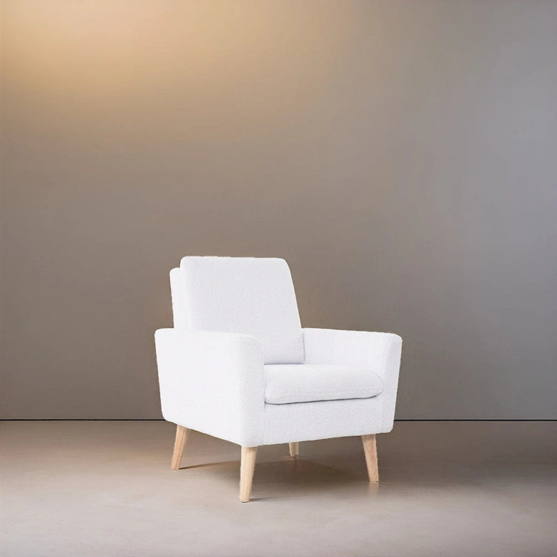 Mid-Century-Moderner Stuhl mit robustem Holzrahmen, Akzentsessel für das Wohnzimmer, Lesesessel mit Armlehnen