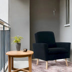 Mid-Century-Moderner Stuhl mit robustem Holzrahmen, Akzentsessel für das Wohnzimmer, Lesesessel mit Armlehnen