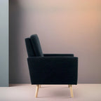 Mid-Century-Moderner Stuhl mit robustem Holzrahmen, Akzentsessel für das Wohnzimmer, Lesesessel mit Armlehnen