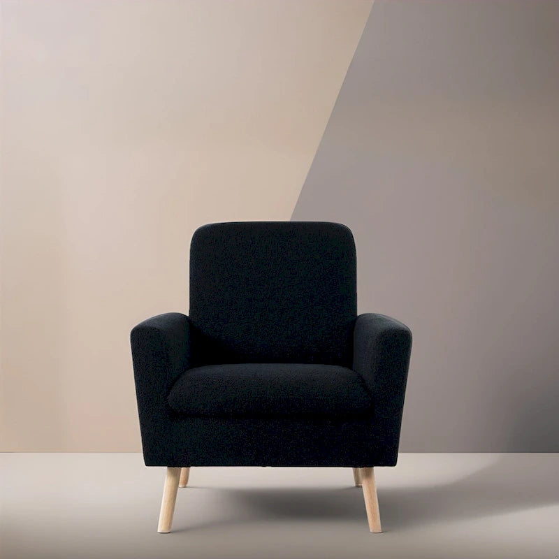 Mid-Century-Moderner Stuhl mit robustem Holzrahmen, Akzentsessel für das Wohnzimmer, Lesesessel mit Armlehnen
