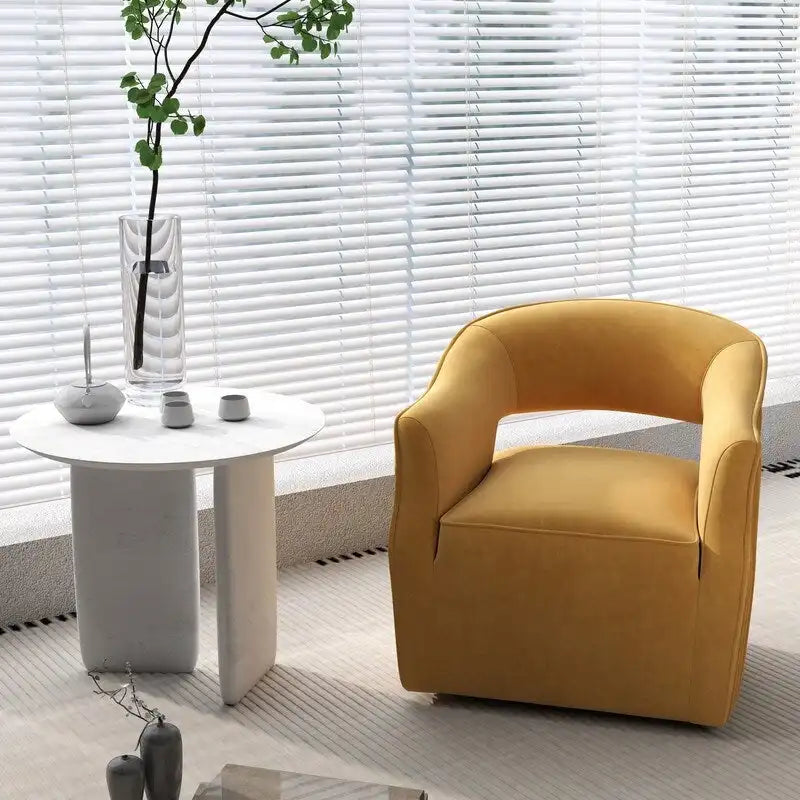 SEYNAR moderne glamoureuze fluwelen 360° draaibare accentfauteuil met open rug