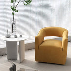 SEYNAR moderne glamoureuze fluwelen 360° draaibare accentfauteuil met open rug