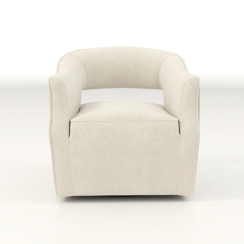 SEYNAR moderne glamoureuze fluwelen 360° draaibare accentfauteuil met open rug