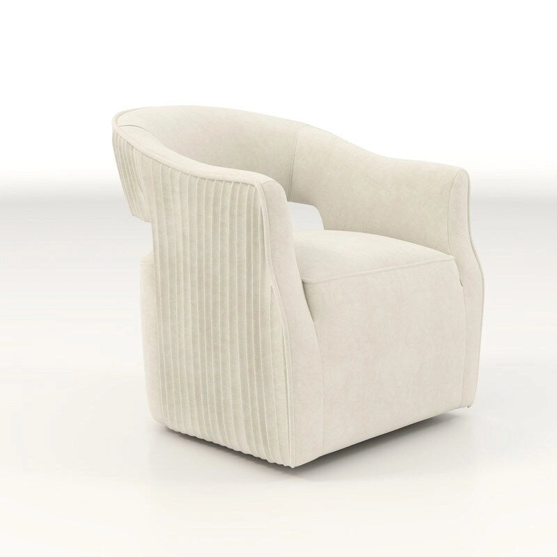 SEYNAR moderne glamoureuze fluwelen 360° draaibare accentfauteuil met open rug