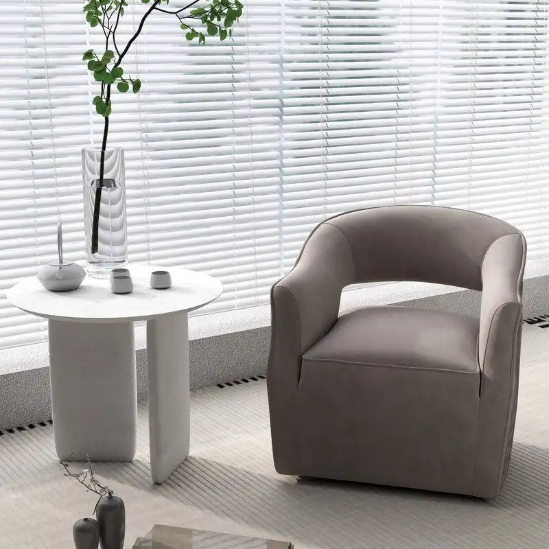SEYNAR moderne glamoureuze fluwelen 360° draaibare accentfauteuil met open rug