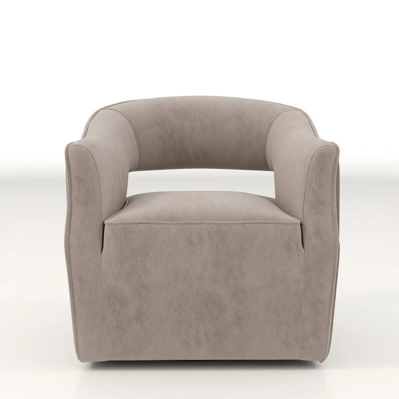 SEYNAR moderne glamoureuze fluwelen 360° draaibare accentfauteuil met open rug