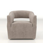 SEYNAR moderne glamoureuze fluwelen 360° draaibare accentfauteuil met open rug