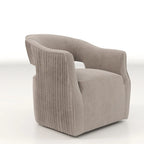 SEYNAR moderne glamoureuze fluwelen 360° draaibare accentfauteuil met open rug