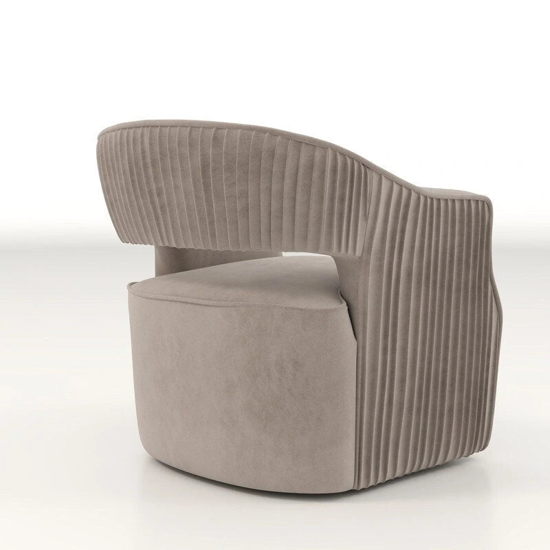 SEYNAR moderne glamoureuze fluwelen 360° draaibare accentfauteuil met open rug