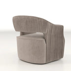 SEYNAR moderne glamoureuze fluwelen 360° draaibare accentfauteuil met open rug