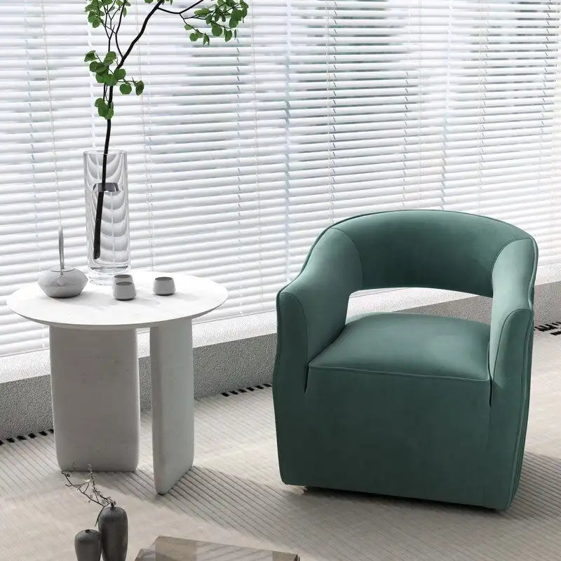 SEYNAR moderne glamoureuze fluwelen 360° draaibare accentfauteuil met open rug
