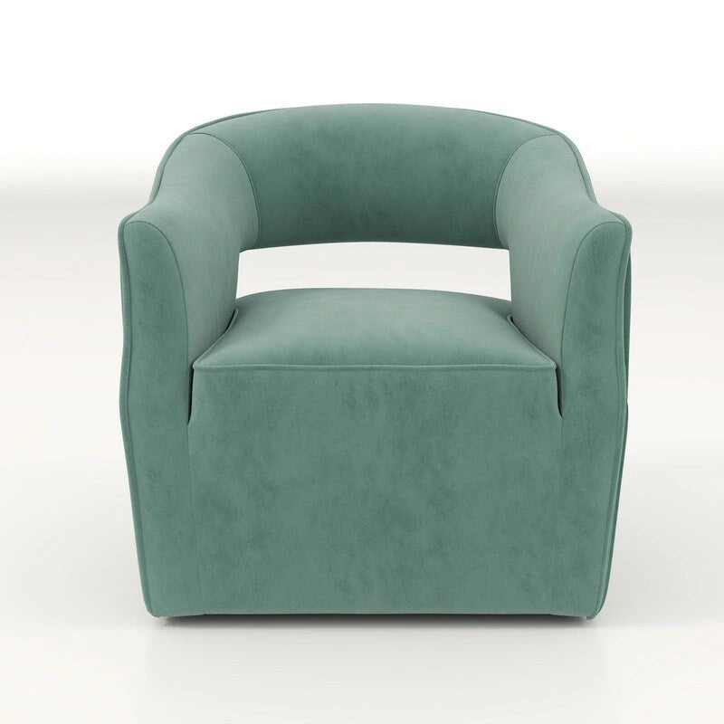 SEYNAR moderne glamoureuze fluwelen 360° draaibare accentfauteuil met open rug