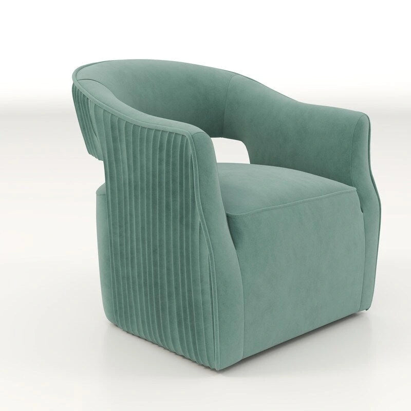 SEYNAR moderne glamoureuze fluwelen 360° draaibare accentfauteuil met open rug