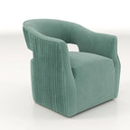 SEYNAR moderne glamoureuze fluwelen 360° draaibare accentfauteuil met open rug